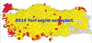 Türkiye genelinde 2014 yerel seçim sonuçları..