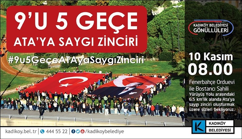 10 Kasım'da Atatürk İçin El Ele  'Ata'ya Saygı  Zinciri'
