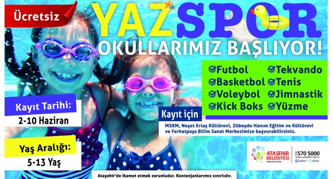 ATAŞEHİR’DE YAZ SPOR OKULLARI BAŞLIYOR
