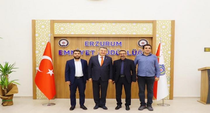 Başkan  Kerem Altın, Erzurum İl Emniyet Müdürü Kadir Yırtar’ı ziyaret etti