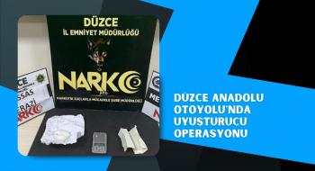 Düzce Anadolu Otoyolu'nda uyuşturucu operasyonu