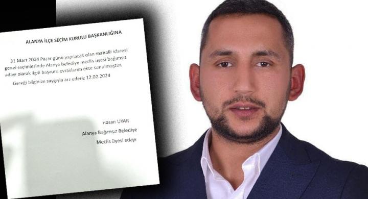 Alanya siyasetinde bir ilk... Hasan Uyar Bağımsız Meclis Üyesi