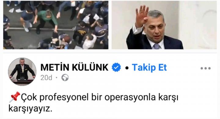 Metin Külünk “Çok profesyonel bir operasyonla karşı karşıyayız”