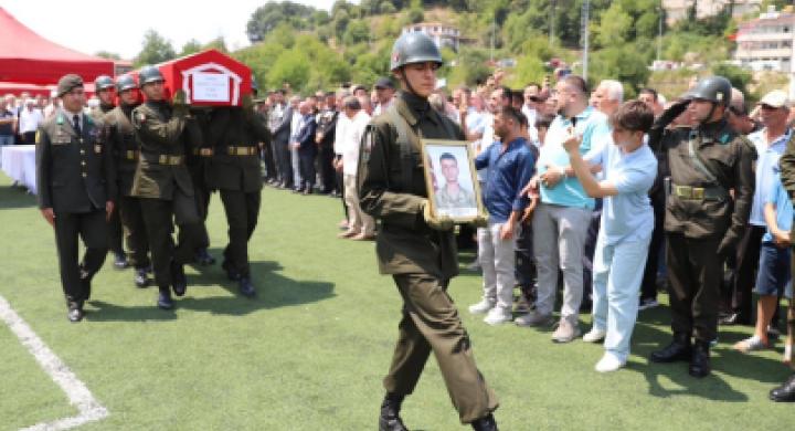 Şehit Er  Ahmet Saygın yapılan törenle Yığılca'da toprağa verildi