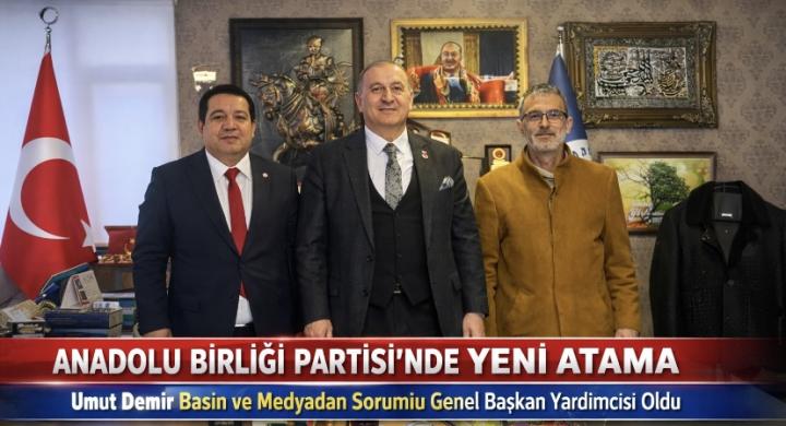 Araştırmacı Gazeteci Umut Demir, Anadolu Birliği Partisi Basın ve Medyadan Sorumlu Genel Başkan Yardımcısı Olarak Atandı