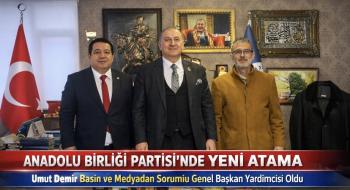 Araştırmacı Gazeteci Umut Demir, Anadolu Birliği Partisi Basın ve Medyadan Sorumlu Genel Başkan Yardımcısı Olarak Atandı